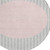 8' Silver And Pink Round Striped Washable Indoor Outdoor Area Rug
