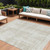 10' X 14' Ivory And Beige Abstract Washable Indoor Outdoor Area Rug - 608219004132