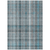 9' X 12' Teal Plaid Washable Non Skid Indoor Outdoor Area Rug