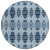 8' Navy Blue And Denim Blue Round Moroccan Washable Indoor Outdoor Area Rug