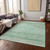 9' X 12' Artichoke Green And Beige Trellis Washable Indoor Outdoor Area Rug