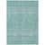 9' X 12' Aqua Teal Blue And Ivory Tribal Washable Indoor Outdoor Area Rug