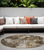 8' Round Taupe Round Floral Washable Non Skid Indoor Outdoor Area Rug