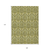 9' X 12' Green Damask Washable Non Skid Indoor Outdoor Area Rug