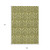 9' X 12' Green Damask Washable Non Skid Indoor Outdoor Area Rug