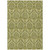 9' X 12' Green Damask Washable Non Skid Indoor Outdoor Area Rug