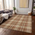 10' X 14' Brown Black And Beige Plaid Washable Indoor Outdoor Area Rug