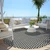 8' Black And Ivory Round Geometric Washable Indoor Outdoor Area Rug Transitional Style - Black, Ivory Color