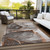 8' X 10' Peach Abstract Washable Non Skid Indoor Outdoor Area Rug