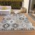 8' X 10' Silver Beige And Charcoal Southwestern Washable Indoor Outdoor Area Rug