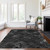 9' X 12' Charcoal Gray And Silver Geometric Washable Indoor Outdoor Area Rug - 608219086497