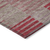 9' X 12' Burgundy Pink And Blush Striped Washable Indoor Outdoor Area Rug