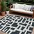 8' X 10' Black And Ivory Abstract Washable Indoor Outdoor Area Rug Transitional Style - Black, Ivory Color