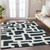8' X 10' Black And Ivory Abstract Washable Indoor Outdoor Area Rug Transitional Style - Black, Ivory Color
