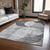 8' X 10' Gray And Charcoal Geometric Washable Indoor Outdoor Area Rug