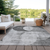 8' X 10' Gray And Charcoal Geometric Washable Indoor Outdoor Area Rug