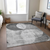 8' X 10' Gray And Charcoal Geometric Washable Indoor Outdoor Area Rug