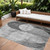 8' X 10' Gray And Charcoal Geometric Washable Indoor Outdoor Area Rug
