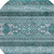 8' Teal Blue Ivory And Gray Round Southwestern Washable Indoor Outdoor Area Rug