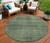 8' Olive Green And Gray Round Striped Washable Indoor Outdoor Area Rug - Olive Green, Gray