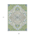 9' X 12' Artichoke Green Blue And Ivory Oriental Washable Indoor Outdoor Area Rug