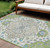 9' X 12' Artichoke Green Blue And Ivory Oriental Washable Indoor Outdoor Area Rug