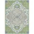 9' X 12' Artichoke Green Blue And Ivory Oriental Washable Indoor Outdoor Area Rug