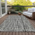 10' X 14' Black Gray And Ivory Striped Washable Indoor Outdoor Area Rug