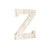 16" Distressed White Wash Wooden Initial Letter Z Sculpture Manufactured Wood