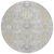 8' Gray Ivory And Gold Round Damask Washable Indoor Outdoor Area Rug