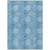 9' X 12' Denim Blue Sky Blue And Ivory Floral Medallion Washable Indoor Outdoor Area Rug