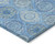 9' X 12' Denim Blue Sky Blue And Ivory Floral Medallion Washable Indoor Outdoor Area Rug