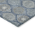 8' X 10' Navy Blue Ivory And Taupe Floral Medallion Washable Indoor Outdoor Area Rug