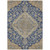 10' X 14' Navy Blue Beige And Brown Oriental Washable Indoor Outdoor Area Rug