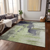 8' X 10' Fern Green Gray And Black Abstract Washable Indoor Outdoor Area Rug