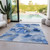 10' X 14' Navy Blue Abstract Washable Indoor Outdoor Area Rug