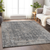 9' X 12' Charcoal And Silver Abstract Washable Indoor Outdoor Area Rug