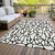 10' X 14' Ivory And Black Geometric Washable Indoor Outdoor Area Rug