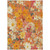 9' X 12' Orange Peach And Salmon Floral Washable Indoor Outdoor Area Rug