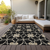 10' X 14' Black And Ivory Geometric Washable Indoor Outdoor Area Rug