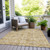 10' X 14' Gold Gray And Beige Floral Washable Indoor Outdoor Area Rug