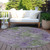 8' Purple And Green Round Abstract Washable Indoor Outdoor Area Rug - 880016401752