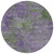 8' Purple And Green Round Abstract Washable Indoor Outdoor Area Rug - Purple, Green