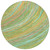 8' Green Peach And Gold Round Abstract Washable Indoor Outdoor Area Rug