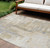 10' X 14' Ivory And Beige Abstract Washable Indoor Outdoor Area Rug - 880016524093