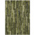 8' X 10' Olive Green And Dark Olive Green Striped Washable Indoor Outdoor Area Rug