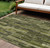 8' X 10' Olive Green And Dark Olive Green Striped Washable Indoor Outdoor Area Rug