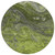 8' Olive Green And Lime Green Round Abstract Washable Indoor Outdoor Area Rug