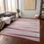 9' X 12' Pink Ivory And Gray Striped Washable Indoor Outdoor Area Rug