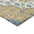 9' X 12' Gold Ivory And Blue Oriental Washable Indoor Outdoor Area Rug